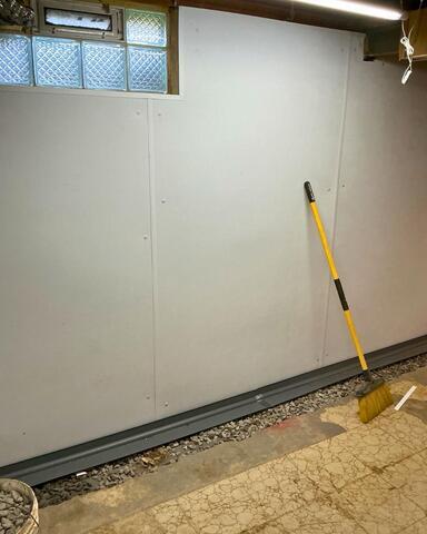 Basement Wall Covering Added