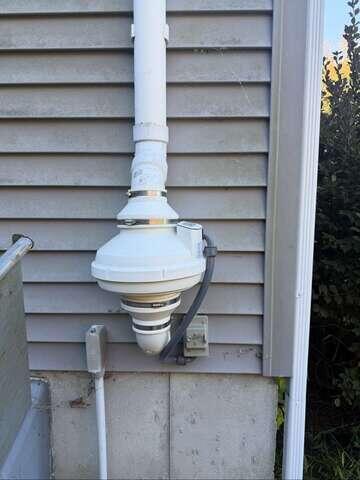Exterior Radon Fan After Replacement
