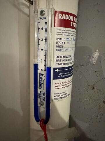 Radon System Vacuum Pressure Indicator