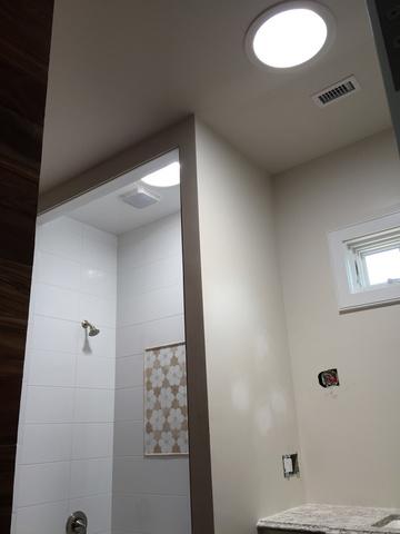 When your bathroom is this nice you want to show it off in the best lighting possible, and that is what you do with our Solatubes installed. 