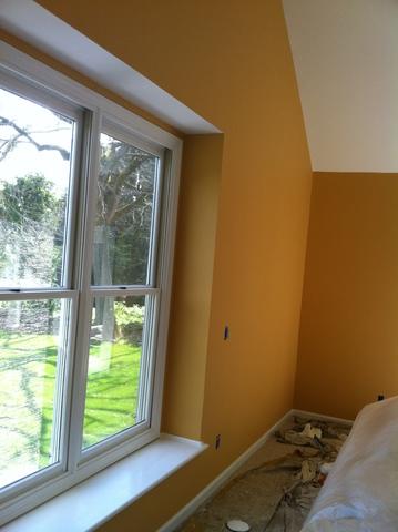 Yellow Walls, with Wood Trim Turned White, in Trumbull, CT