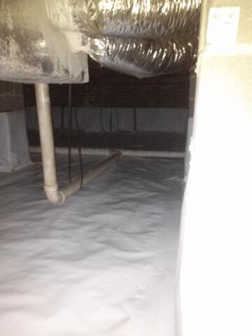 A vapor barrier was placed to protect the crawlspace and eliminate moisture. 