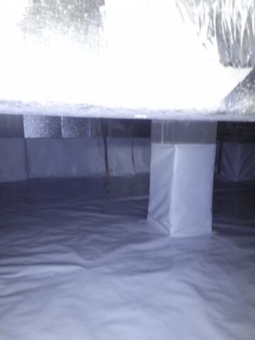 A vapor barrier was placed to protect the crawlspace and eliminate moisture. 