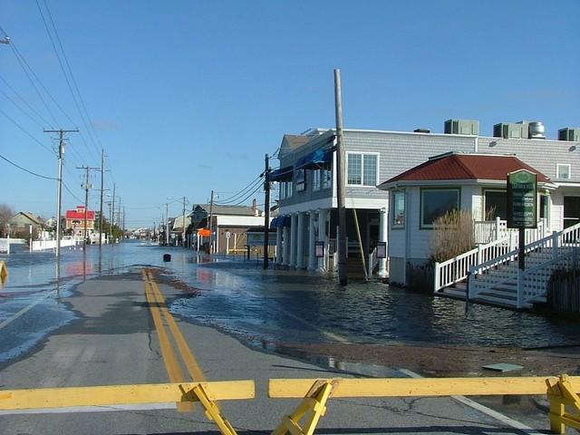 Bethany Beach Roads are blocked off from the floods