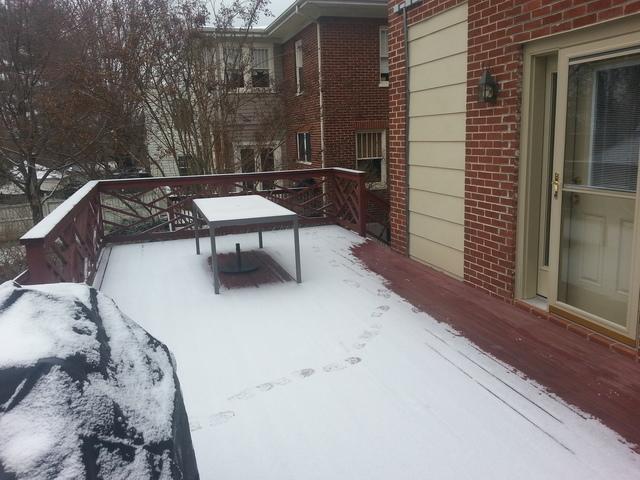 This is the original deck. (This customer went for a deck makeover in the winter so that their entertaining space would be ready for spring and summer!)