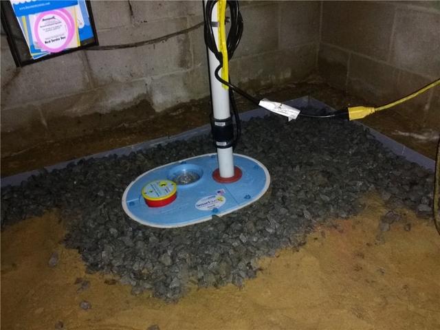 Crawl Space Sump Pump Installed