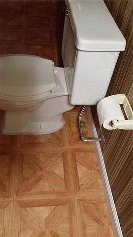 Parquet Flooring Installed in Bathroom