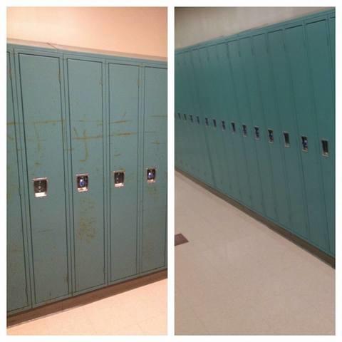 Before and After of Painted Lockers in Ansonia