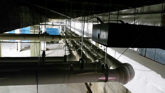 Every basement requires some customization and in this case, the team constructed the discharge lines to suspend above the basement. 