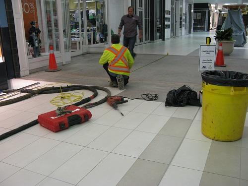 Concrete Leveling in Process at Mall