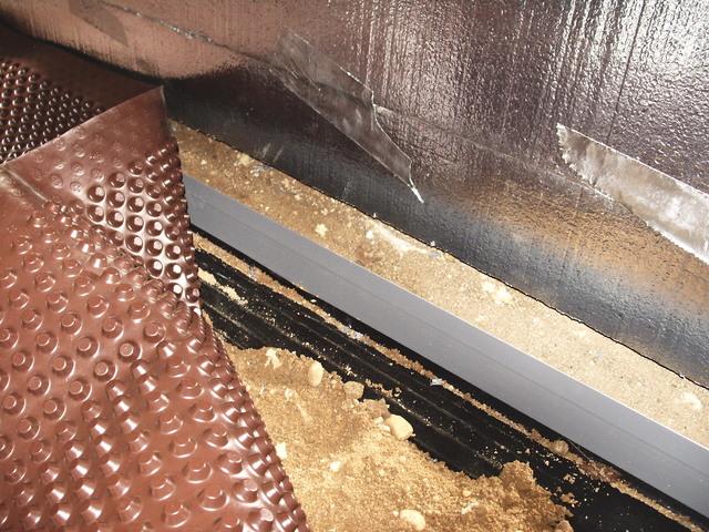 Beginning the installation in crawl space.