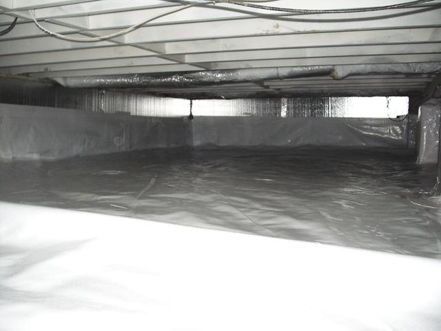 Crawl Space looking beautiful and totally different after the installation has been completed.