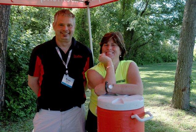 Barry and Margaret out on the 6th tee