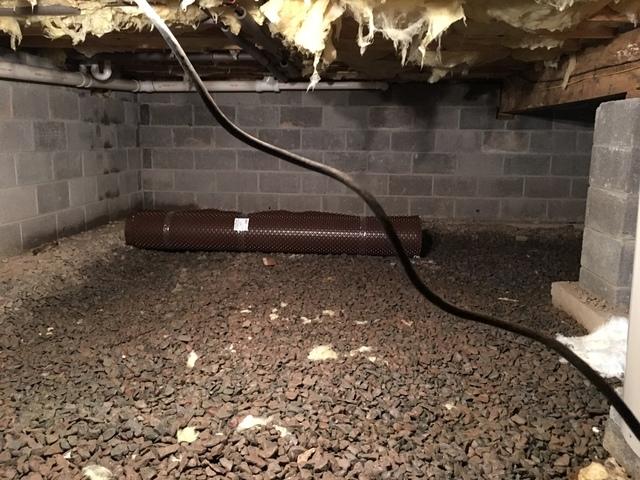 The crawl space in this home was made mainly of dirt and gravel, which generally results in a very moist environment.