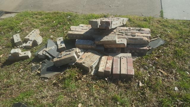 Bricks from the home salvaged