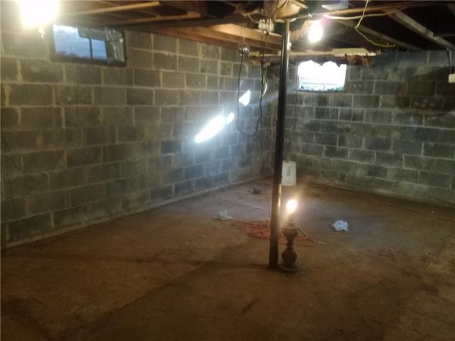 Drab Unfinished Basement