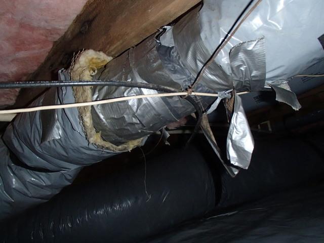 <p>It is important to seal where a duct runs into another section to prevent your warm or cool air from leaking out into spaces where you don't need it to go. &nbsp;The ductwork in this Berlin, MD home needs an upgrade from Dr. Energy Saver.</p>
<p></p>