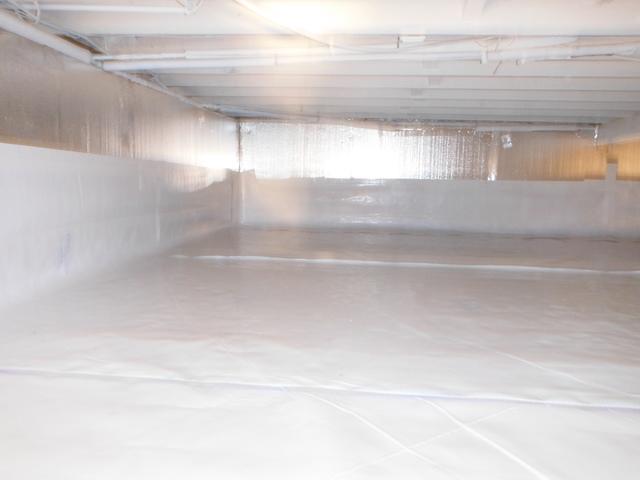 Crawl Space with CleanSpace already installed on the walls, and the floor.
