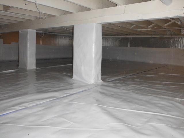 Crawl Space looking bright, and neat after installation has been completed.