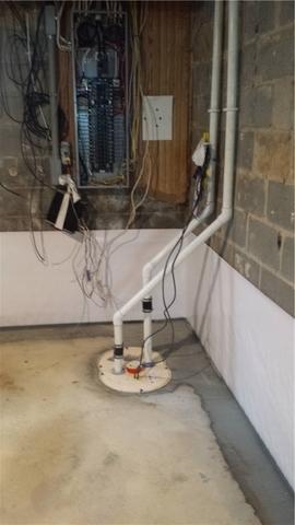 The Triple safe Sump Pump will help keep this basement dry all the time!