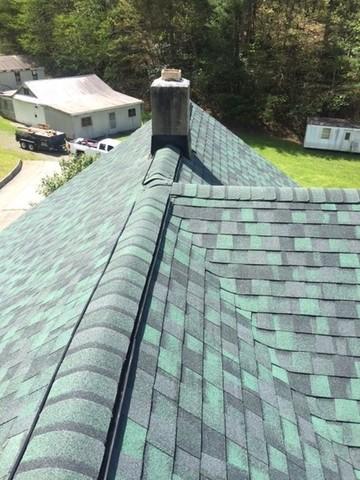 You can get a clear look at the new ridge vent that was installed along the apex of the roof