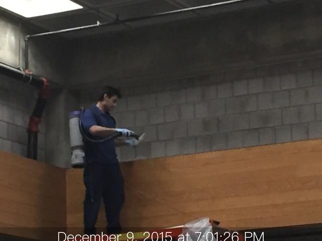HEPA vacuuming walls