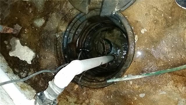 Water Damage Surrounding Inefficient Sump Pump