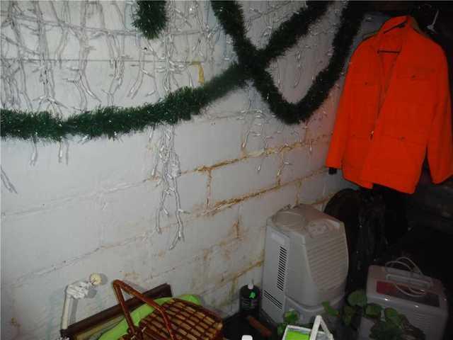 Ludington Basement Block Wall with Water Leaks