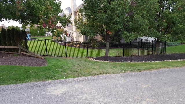 This is a full photo of the aluminum fencing we recently installed.