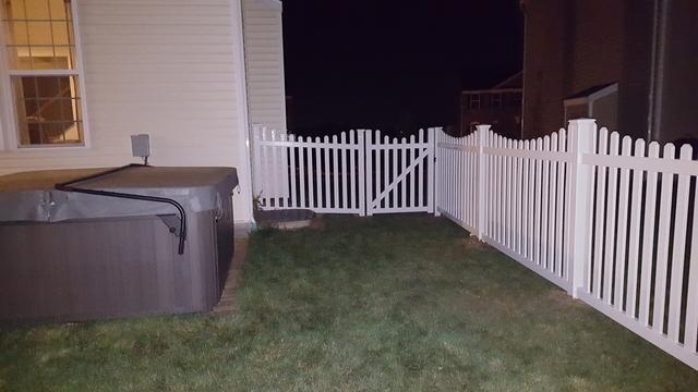 Concave White Picket Fence