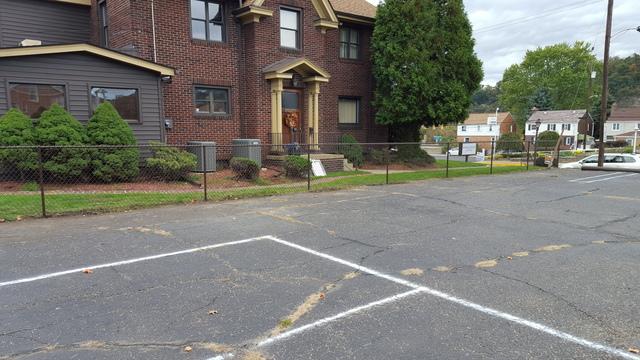 This photo shows the brown chain link fence we recently installed