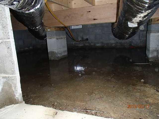 Flooded crawlspace