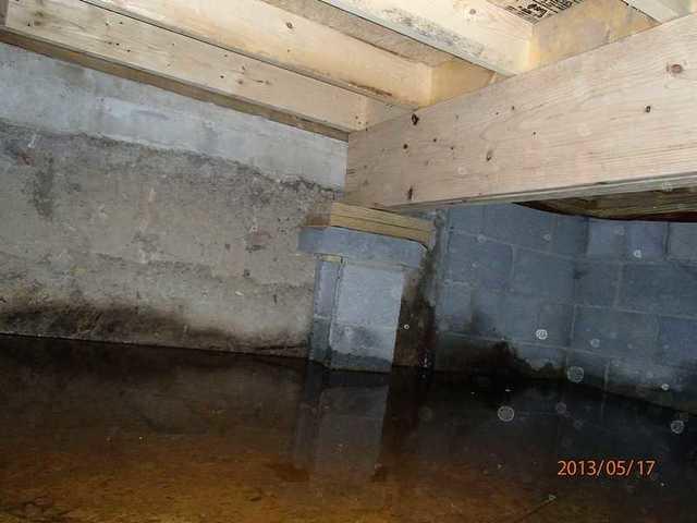 Scummy nasty water in the crawlspace