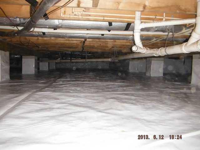 Clean crawlspace after the CleanSpace vapor barrier is installed in Millsboro, DE Home