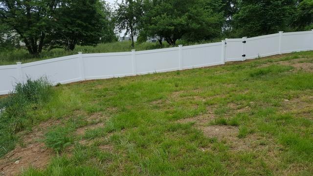 White Vinyl Fence - Backyard view