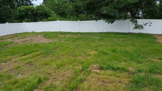 Completed White Vinyl Fence