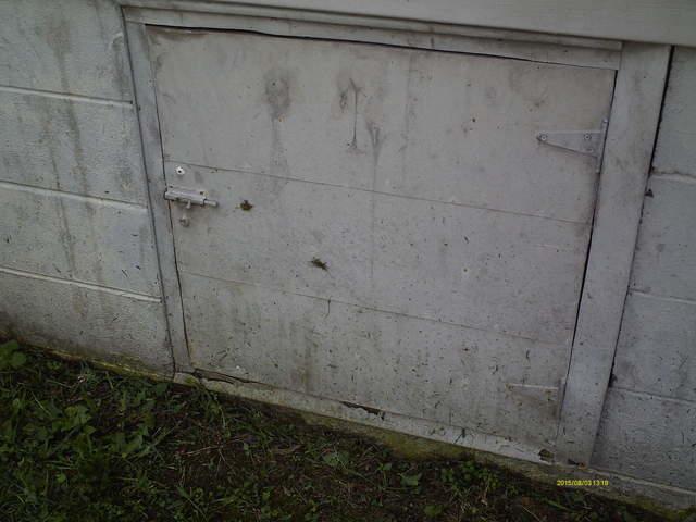 Old crawl space door