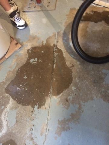 DIY Crack Repair Attempts in Basement Floor