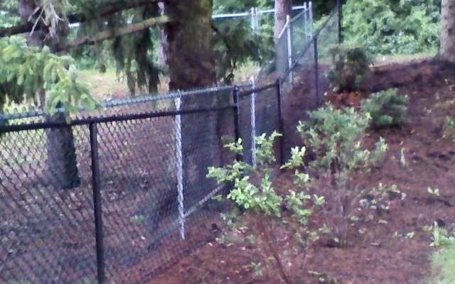 Chain link fence installation