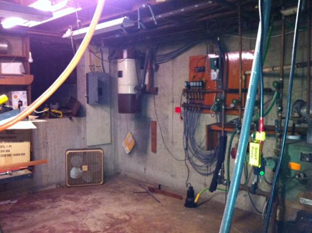 Basement in Madison, CT with evidence of a water problem