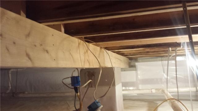 The crawl space is finally in great shape! The insulation has been removed and the wood is no longer rotting.