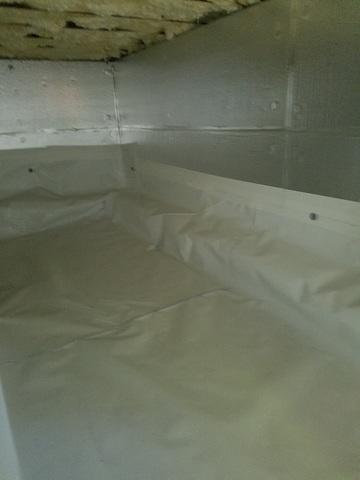 Waterproofed and insulated crawl space