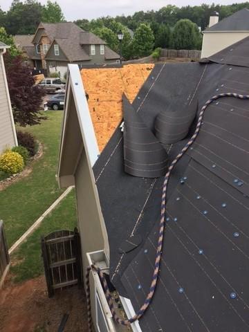 This picture shows drip edge installed on the rake. this customer did not have this previously installed and we brought this house up to current IRC building code standards.