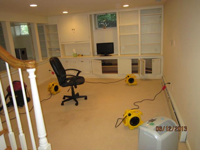 Flooded Finished Basement in Darien, CT