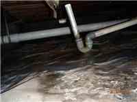 The crawl space needs new foundation as well as a dehumidifier to keep this moisture and mold out!