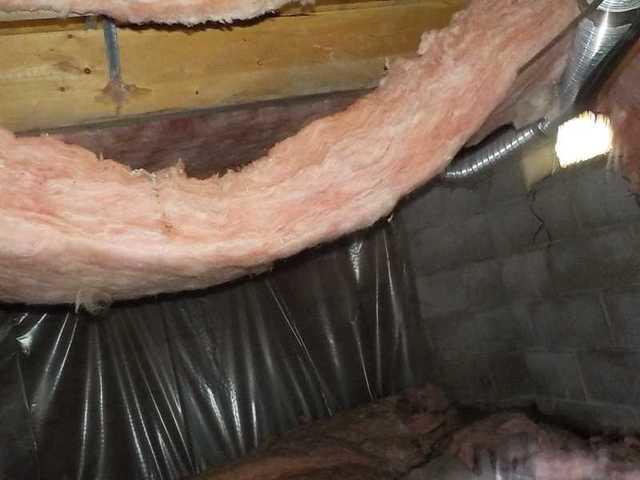 Falling Fiberglass Insulation in Wet Crawl Space