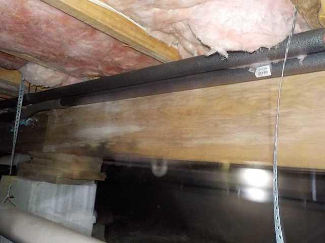 Water Damaged Beam in Crawl Space