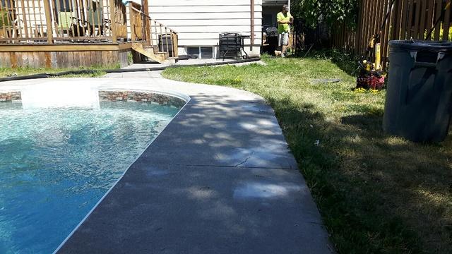 Trip hazard removal at the perimeter of the pool.