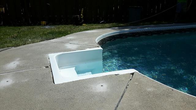 Trip hazard removal. Removed potential trip hazard at the edge of pool.