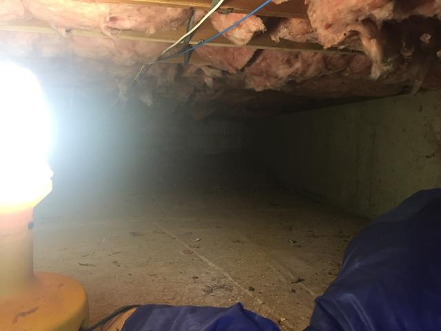 Crawl Space Prior to Transformation in Monroe, CT